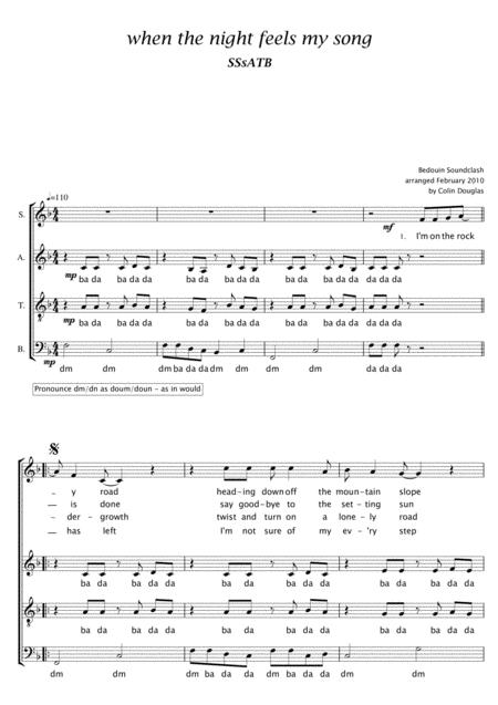 Free Sheet Music When The Night Feels My Song Sssatb