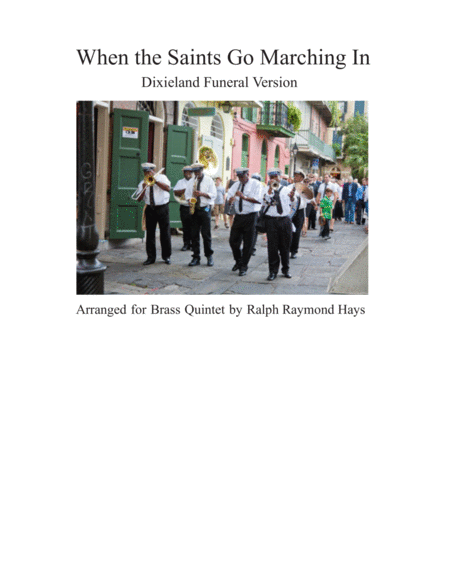 Free Sheet Music When The Saints Go Marching In For Brass Quintet