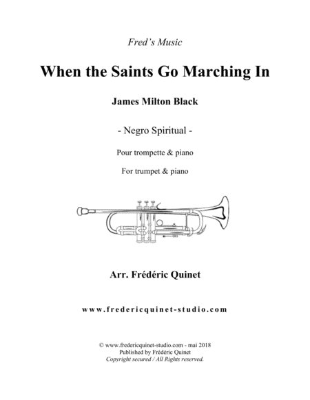 When The Saints Go Marching In For Trumpet Piano Sheet Music