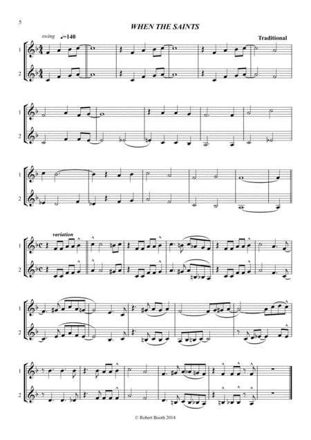 Free Sheet Music When The Saints Go Marching In Trumpet Duo And Trio