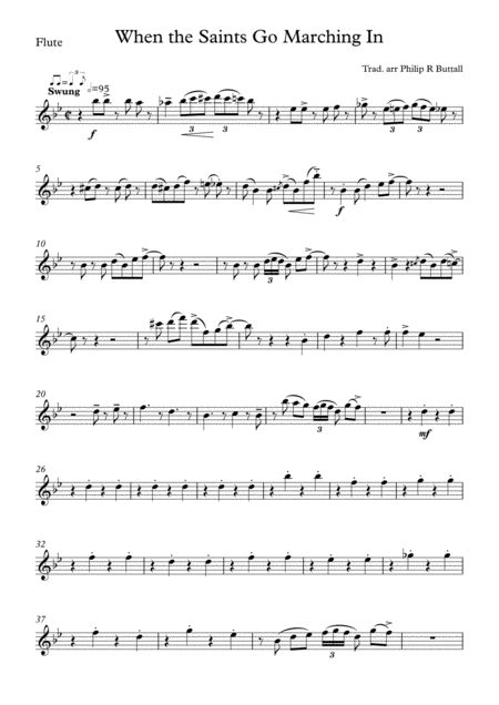 Free Sheet Music When The Saints Go Marching In Wind Quintet Set Of Parts X5