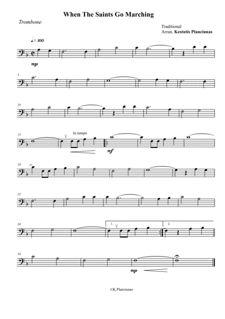 When The Saints Go Marching Sheet Music