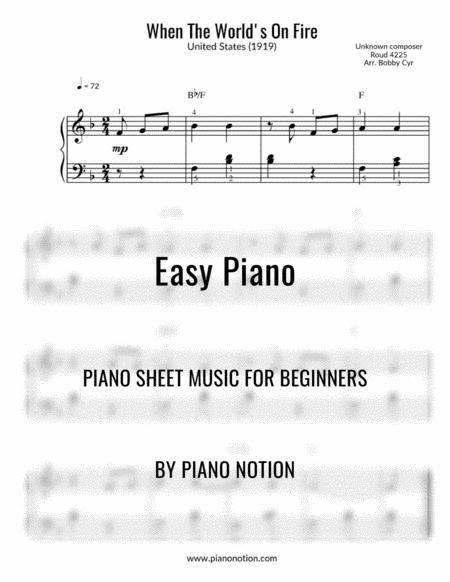 When The Worlds On Fire Easy Piano Solo Sheet Music