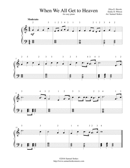 When We All Get To Heaven For Easy Piano Sheet Music