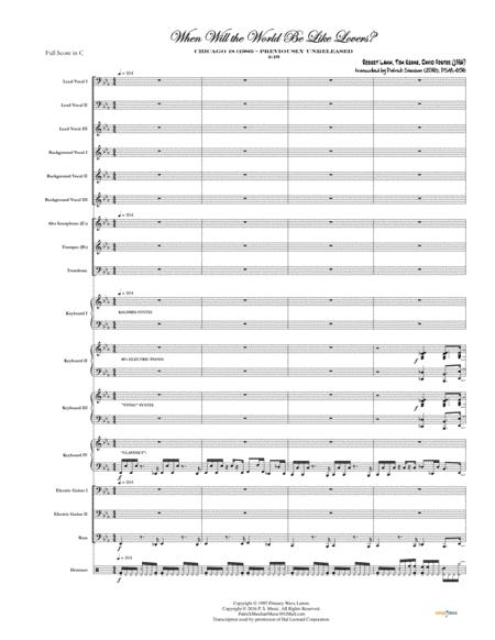 Free Sheet Music When Will The World Be Like Lovers Chicago Full Score Set Of Parts