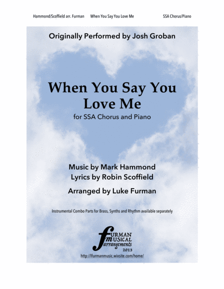 When You Say You Love Me Sheet Music