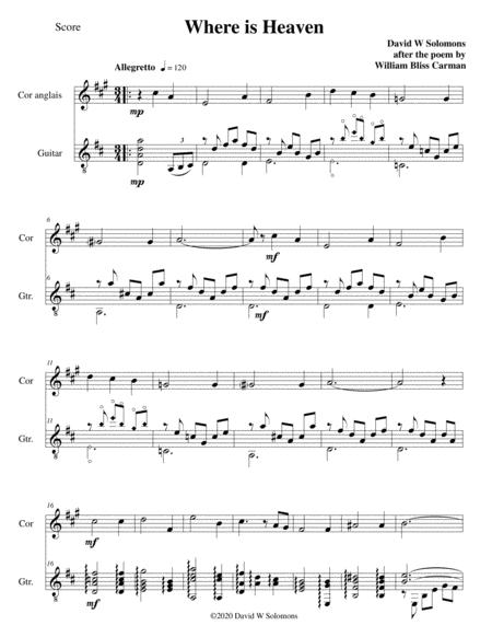 Where Is Heaven For Cor Anglais And Guitar Sheet Music