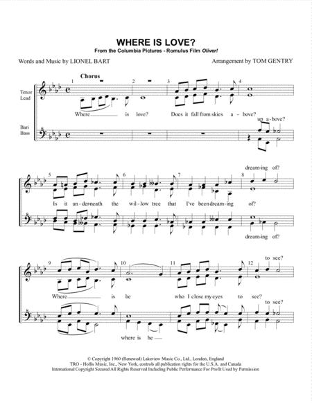 Where Is Love Ssaa Sheet Music