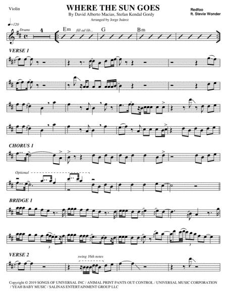 Free Sheet Music Where The Sun Goes Violin