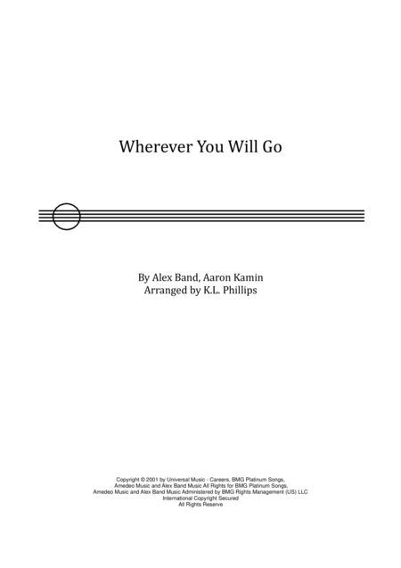 Free Sheet Music Wherever You Will Go Violin Solo With Piano Accompaniment