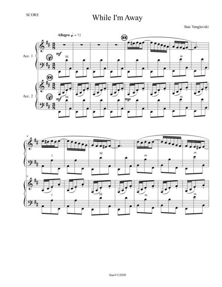 While I M Away Accordion Duet Sheet Music