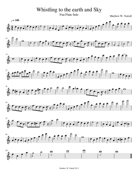 Free Sheet Music Whistling To The Earth And Sky