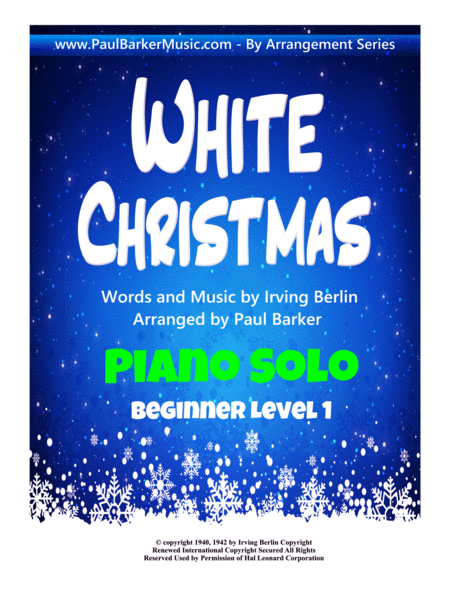 Free Sheet Music White Christmas Beginner Piano Level 1