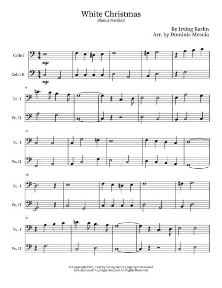 White Christmas Blanca Navidad Cello Duet Sheet Music