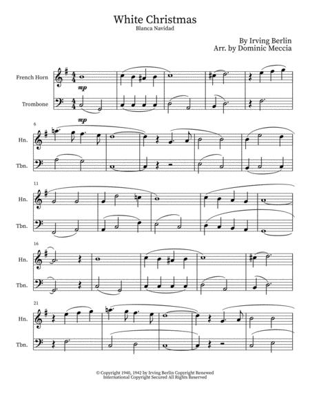 White Christmas Blanca Navidad French Horn And Trombone Duet Sheet Music