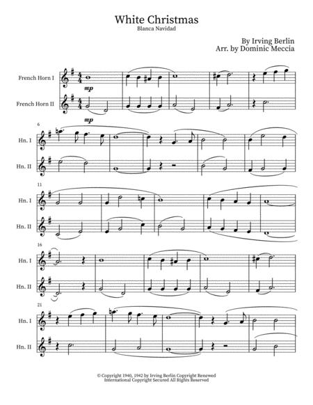 White Christmas Blanca Navidad French Horn Duet Sheet Music