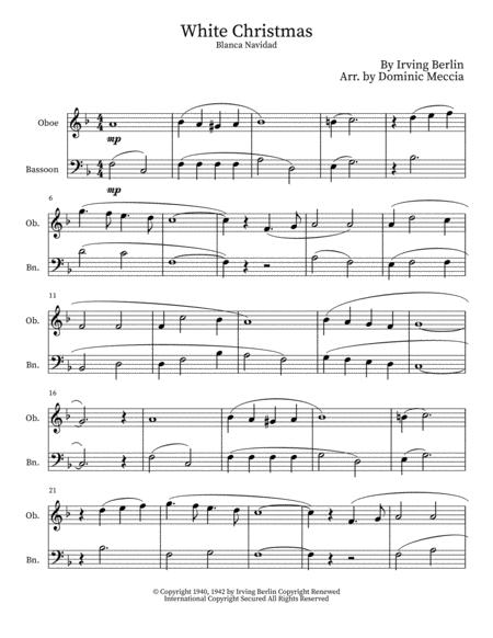 Free Sheet Music White Christmas Blanca Navidad Oboe And Bassoon Duet