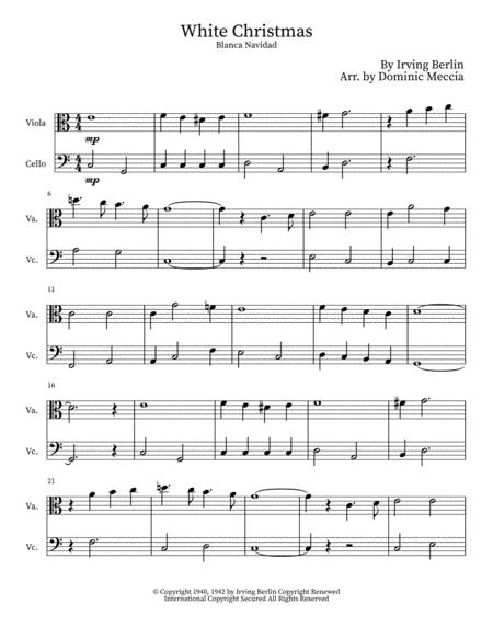 Free Sheet Music White Christmas Blanca Navidad Viola And Cello Duet