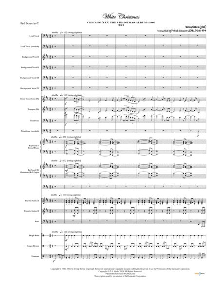 Free Sheet Music White Christmas Chicago Full Score Set Of Parts