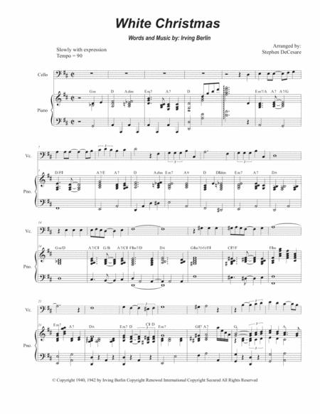 White Christmas For Cello Solo And Piano Sheet Music