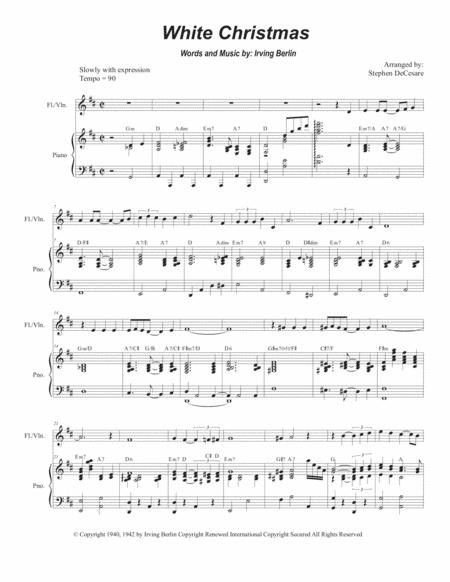 White Christmas For Flute Or Violin Solo And Piano Sheet Music