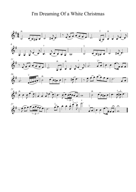 White Christmas For Solo Violin Sheet Music