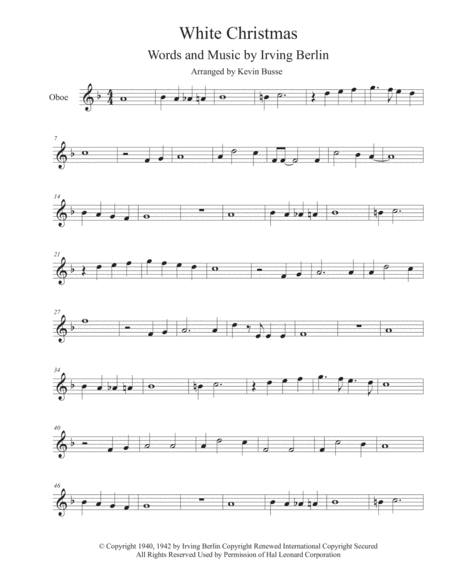 White Christmas Oboe Sheet Music