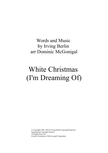 White Christmas Ssatb Sheet Music