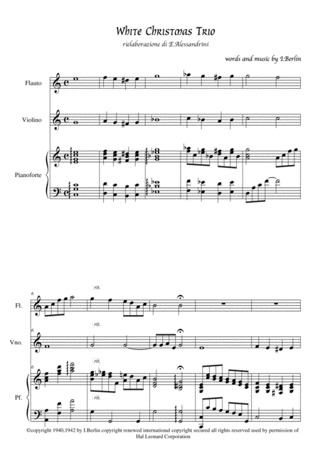 White Christmas Trio Sheet Music