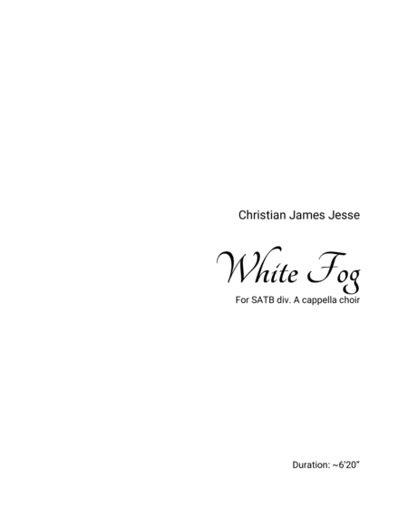 Free Sheet Music White Fog