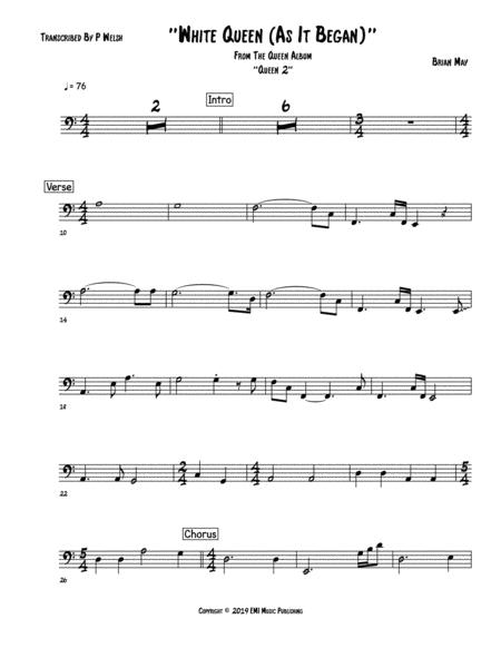 White Queen As It Began Bass Guitar Sheet Music