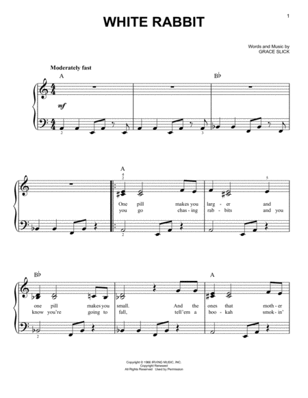 White Rabbit Sheet Music