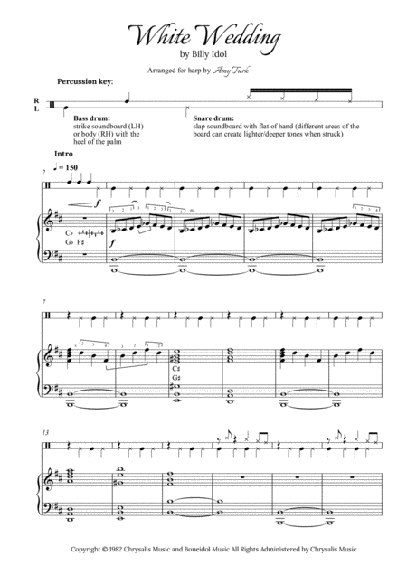 White Wedding Harp Solo Sheet Music