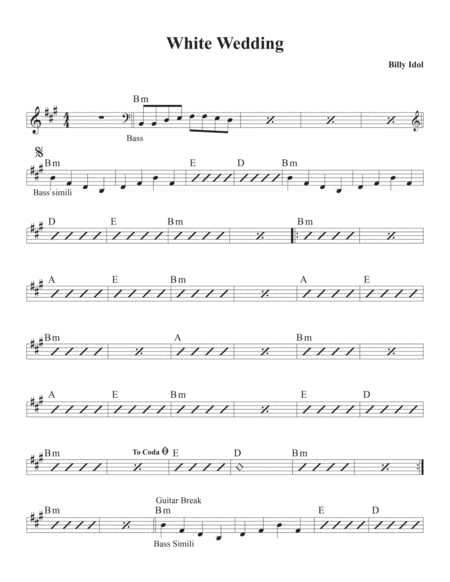 Free Sheet Music White Wedding