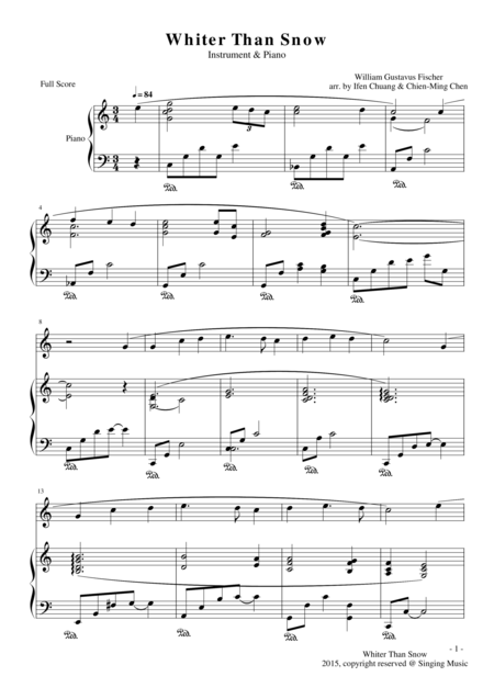 Free Sheet Music Whiter Than Snow For Instrument And Piano