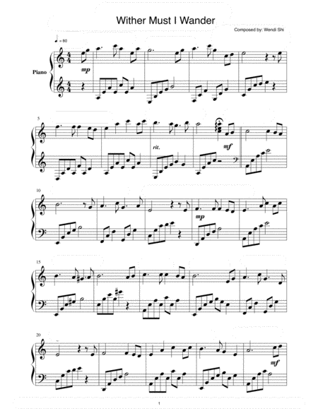 Whither Must I Wander Sheet Music