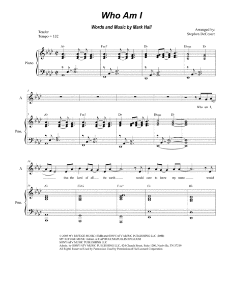 Who Am I For 2 Part Choir Sa Sheet Music