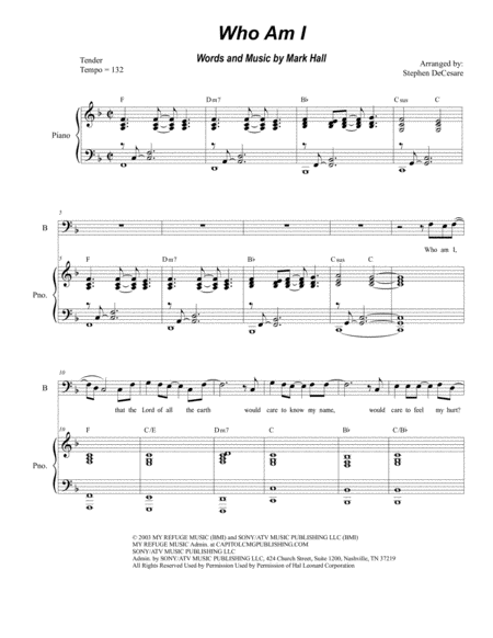 Who Am I For Vocal Trio Sab Sheet Music