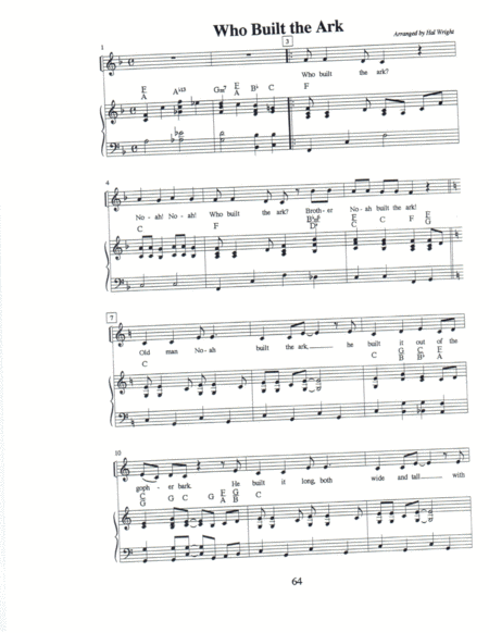 Free Sheet Music Who Built The Ark