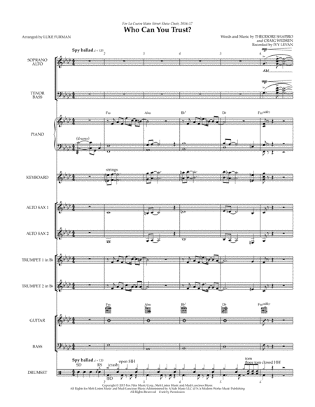 Free Sheet Music Who Can You Trust Combo Parts For Satb Choral