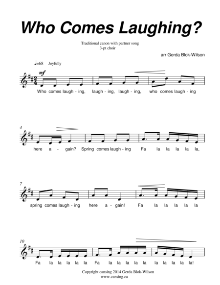 Who Comes Laughing Sheet Music