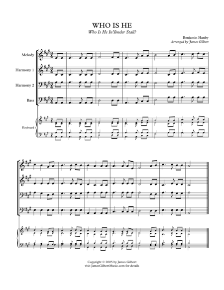 Free Sheet Music Who Is He Who Is He In Yonder Stall