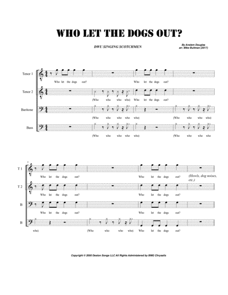 Who Let The Dogs Out Sheet Music