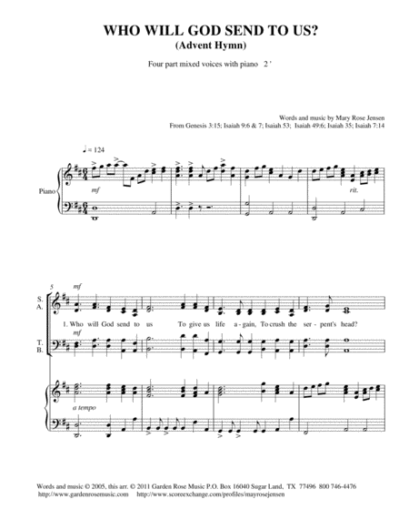 Who Will God Send To Us Sheet Music