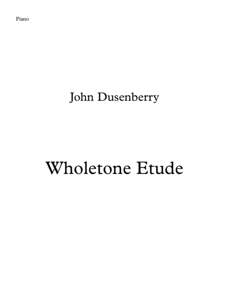 Wholetone Etude For Piano Sheet Music