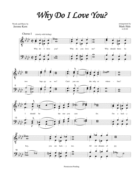 Free Sheet Music Why Do I Love You