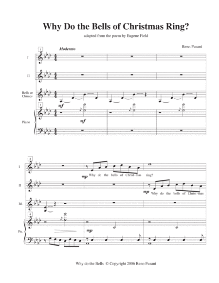 Free Sheet Music Why Do The Bells Of Christmas Ring