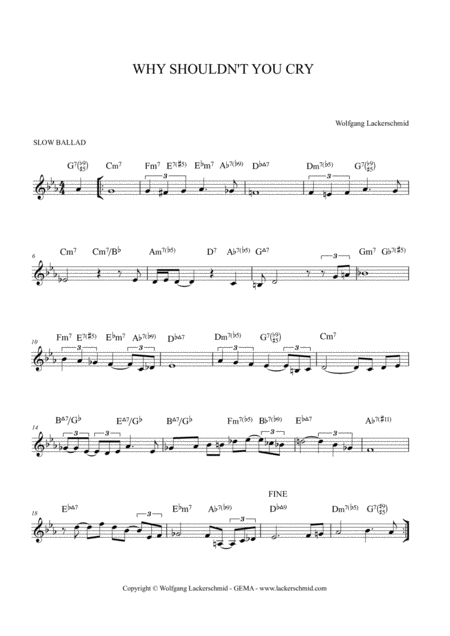 Free Sheet Music Why Shouldnt You Cry