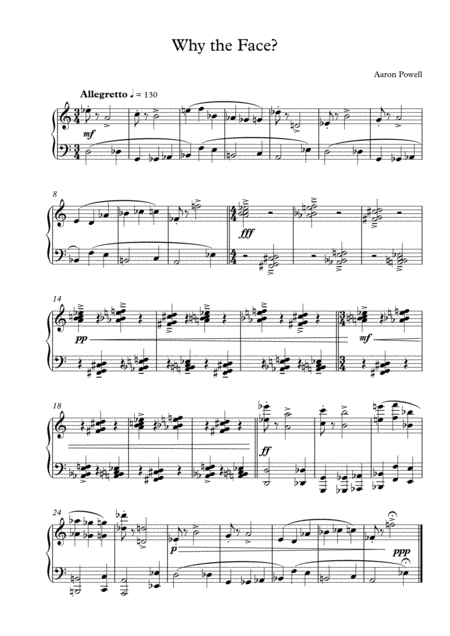 Free Sheet Music Why The Face