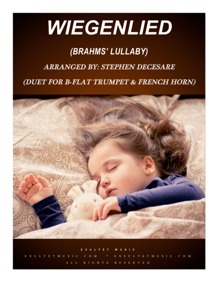 Free Sheet Music Wiegenlied Brahms Lullaby Duet For Bb Trumpet And French Horn